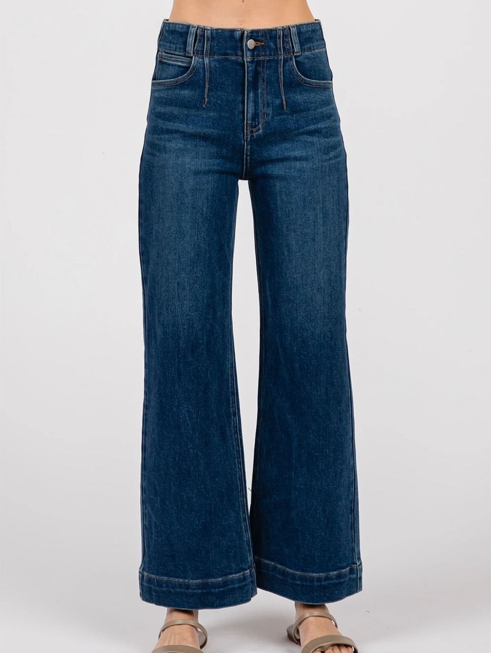 Letter To Juilet High-Rise Wide Leg Jeans in Dark Blue Denim
